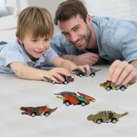 DINOBROS Dinosaur Toy Pull Back Cars,6 Pack Dino Toys for 3 Year Old Boys Girls and Toddlers,Boy Toys Age 3,4,5 and Up,Pull Back Toy Cars,Dinosaur Games with T-Rex - Image 5