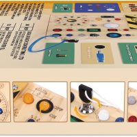 Busy Board, Montessori Toy for 1-3 Years Old, Wooden Toddler Sensory Travel Toy, Ideal Gift for 1+ Year Old Boys (Busy Board Plus V2), Medium, Yellow - Image 12