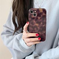 Cute Phone Case for iPhone 15 Case Amber Leopard Full Camera Protective Slim Shockproof Aesthetic-Brown Amber - Image 7