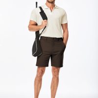 JMIERR Mens Casual Polo Shirt Summer Short Sleeve Vacation Button Beach Knit Stretchy Golf Shirts - Image 3