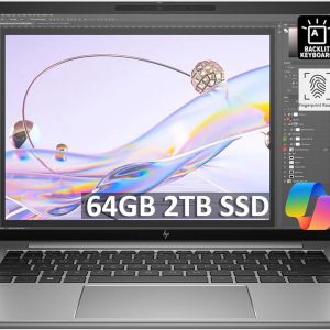 HP ZBook Firefly G10 Mobile Workstation (14" FHD+, Intel 14-Core i7-1370P, 64GB DDR5 RAM, 2TB SSD) Laptop for Engineer, Designer, Backlit, Fingerprint, 2x Thunderbolt 4, 5MP IR Webcam, Win 11 Pro