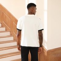 Men's Fashion Polo Shirts Vintage Striped Knitting Shirts Casual Slim Fit Golf Shirts - Image 7