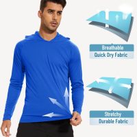 MAGCOMSEN Men's Hooded UPF 50+ Sun Protection T Shirts Long Sleeve Athletic Fishing Shirts Rash Guards - Image 4