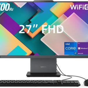 Lenovo ThinkCentre Neo 50a All-in-One Business Desktop, 27” FHD 100Hz Display, Intel Core i7-13620H, 32GB DDR5 RAM, 1TB SSD, Webcam, HDMI, Type-C, Wi-Fi 6, Wired Keyboard & Mouse, Windows 11 Pro