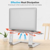 OMOTON Laptop Stand, Detachable Laptop Mount, Aluminum Laptop Holder Stand for Desk, Compatible with MacBook Air/Pro, Dell, HP, Lenovo and All Laptops (11-16 inch), Silver - Image 6