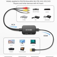RCA to HDMI Adapter, AV to HDMI 3RCA CVBs Composite Video Audio Converter Adapter for TV Stick/Roku/Apple TV/PC/Laptop/Xbox/HDTV/DVD (with hdmi Cable & USB Cable) - Image 3