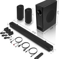 5.1 CH Surround Sound Bar with Dolby Audio, Sound Bars for TV, Wireless Subwoofer & Rear Speaker, Dolby Digital Plus, Bluetooth 5.3, Surround Sound System for Home Theater, 4K & HD TVs| HDMI & Optical - Image 9
