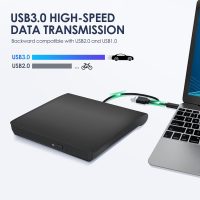 External CD/DVD Drive for Laptop, Type-C CD/DVD Player USB 3.0 Portable Burner Writer Reader Compatible with Mac MacBook Pro/Air iMac Desktop Windows 7/8/10/XP/Vista (Black) - Image 5