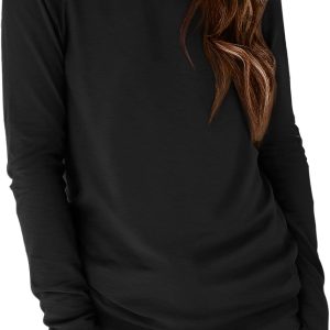 ATHMILE Womens Long Sleeve Shirts Basic Tee Fall Trendy Spring Top Business Casual Beach Vacation Workout 2025 Fashion