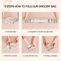 Reusable Grocery Bags with Handles, Shopping Collapsible Kitchen Bags for Pocket Nylon Tote, 16x16inch - Image 5