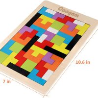 Coogam Wooden Blocks Puzzle Brain Teasers Toy Tangram Jigsaw Intelligence Colorful 3D Russian Blocks Game STEM Montessori Educational Gift for Kids (40 Pcs) - Image 7