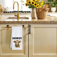 Cute Cow Kitchen Towels,Cow Print Towel Gift for Cow Lover Women,Bathroom Kitchen Decorative Dish Hand Towels for Cooking Baking Wiping - Image 2