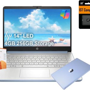 HP 14 Ultra-Light Laptop for Student & Home (14" LED Display, 1-Year Office 365, Intel 4-Core N150 (>N4120), 4GB RAM, 256GB Storage), 11-Hr Long Battery Life, Fast Charge, Webcam, Win 11 S, 2025