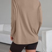 Trendy Queen Womens Oversized Long Sleeve T Shirts 2025 Basic Crewneck Tee Fall Tops Casual Workout Y2K Clothes - Image 4