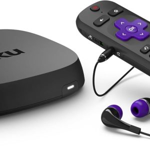 Roku Ultra | The Ultimate Streaming Device 4K/HDR/Dolby Vision/Atmos, Rechargeable Roku Voice Remote Pro, Ethernet Port, Hands-Free Controls, Lost Remote Finder, Free & Live TV
