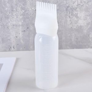 Hair Dye Applicator Bottle with Root Comb, White, 8 oz Capacity