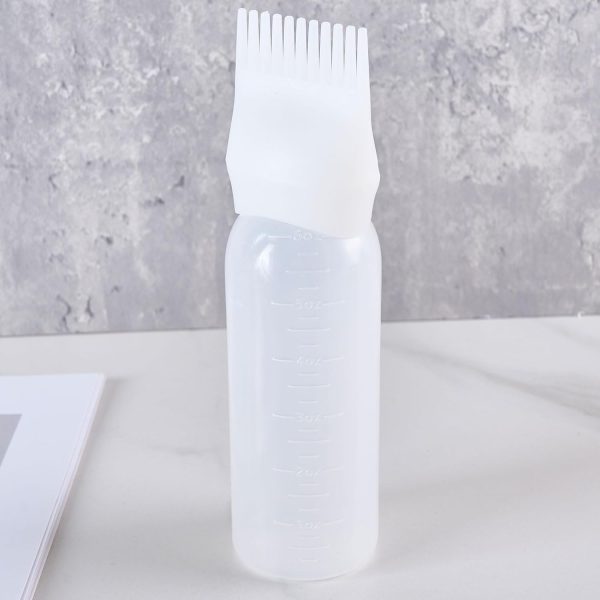 Hair Dye Applicator Bottle with Root Comb, White, 8 oz Capacity