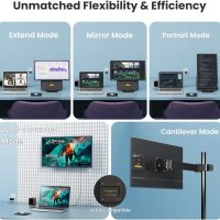 Hyangin 2025 Upgraded 24 Inch Large Portable Monitor for Laptop,1080P FHD 100Hz Portable Screen,120% sRGB IPS Portable Second Monitor with Adjustable Stand for Laptop, MacBook, Phones - Image 4
