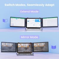 2025 Upgraded 14" Triple Laptop Screen Extender, Ultra-Thin 1080P FHD Displays for Laptop, Ultra-Light Triple Monitor for 13.3-17.3" Laptops, Compatiable with Windows/Mac/Chrome OS and Mobile Devices - Image 8