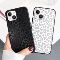 2 Pack Cute Cheetah Print for Apple iPhone 13/14 6.1" Phone Case,Luxury Leopard Pattern Design Cases Soft Silicone Slim TPU Shockproof Protective Bumper Cover for Women Girls-Black & White - Image 2