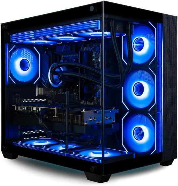 Panorama XL Gaming PC (GeForce RTX 5080, 16-Core Ryzen 9 9950X3D CPU, 96GB DDR5 RAM, 4TB Gen4 NVMe SSD, Water-Cooled, WiFi 6, Windows 11 Pro) Best 2025 Prebuilt RGB Tower Desktop Computer for Gamers