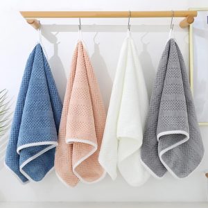 Generic Small Hanging Hand Towels, Grey, Polyester, 700 gsm, Super Absorbent, 13.78" x 29.53" inches, Adult, 1 Count