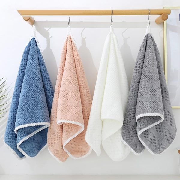 Generic Small Hanging Hand Towels, Grey, Polyester, 700 gsm, Super Absorbent, 13.78" x 29.53" inches, Adult, 1 Count