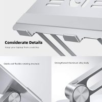 Lamicall Adjustable Laptop Stand, Portable Laptop Riser, Aluminum Laptop Stand for Desk Foldable, Ergonomic Computer Notebook Stand Holder for MacBook Air Pro, Dell XPS, HP (10-17.3'') - Silver - Image 8