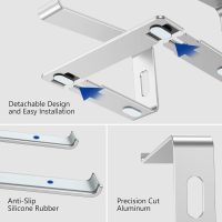 BESIGN LS03 Aluminum Laptop Stand, Ergonomic Detachable Computer Stand, Notebook Riser Compatible with Air, Pro, Dell, HP, Lenovo More 10-15.6" Laptops, Silver - Image 5