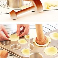 Wooden Tart Tamper Set, Double Side Pie Pastry Dough Tamper, Egg Tart Pan Mold DIY Cake Pastry Baking Tool for Mini Egg Tart, Cheesecakes, Pasta and Dessert Baking (1 Pieces) - Image 6