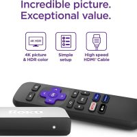 Roku Premiere Streaming Media Player HD/4K/HDR Simple Remote and Premium HDMI Cable, Black & Bundle Swanky Cables HDMI Cable, 3920R - Image 6