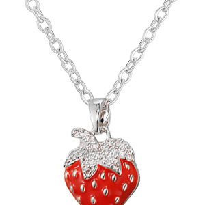 Playful Strawberry Necklace with Adjustable Chain for Casual Wear