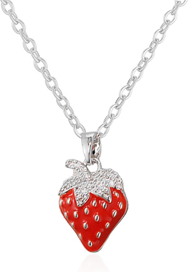 Playful Strawberry Necklace with Adjustable Chain for Casual Wear