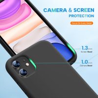Miracase Designed for iPhone 11 Phone Case, with Screen Protector, Liquid Silicone Gel Rubber Full Body Drop Protection Shockproof Cover Phone Case for iPhone 11 6.1 inch, Black - Image 6