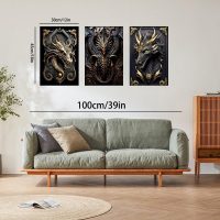 1Set/3pcs Repic Dragon Art Intricate Ornate Dragon Portraits, 8x12 Inches, Unframed - Image 3