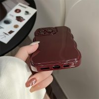 FABSPARK Phone Case for iPhone 15 Pro Max Case,Simple Wave Design Wavy Frame Soft Silicone Aesthetic for iPhone 15 Pro Max,Wine Red - Image 5