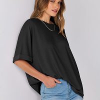 ANRABESS Womens Tops Oversized T Shirts Short Sleeve Crewneck Summer Casual Loose Basic Tee Shirt 2025 Trendy Fashion Clothes - Image 7