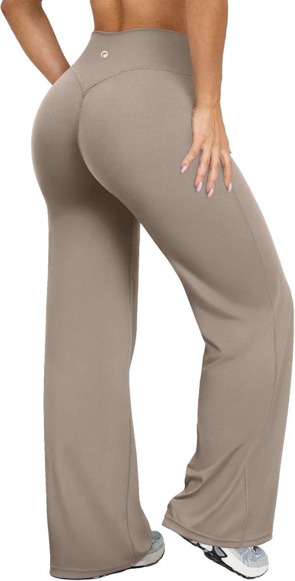 OQQ Yoga Pants Women High Waist Stretch Casual Soft Straight Leg Bottoms
