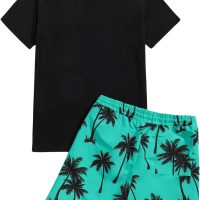 Floerns Men's Shirt and Shorts 2 Piece Sets Graphic Print Beach Outfits - Image 2
