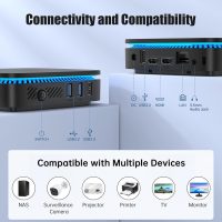 KAMRUI AK1PLUS Mini PC, N95 Processor (up to 3.4GHz), 8GB DDR4 RAM 256GB M.2 SSD, Mini Desktop Computer Support 2.5" SSD, Dual 4K, WiFi, Ethernet for Business, Office, Home - Image 4