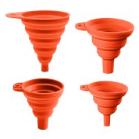 4 Pack Collapsible Silicone Funnels Kitchen Use Foldable Food Grade Liquid Transfer Tools Oil Water Spice Jar Bottle Filling - Image 2