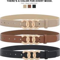 Women Belt for Jeans Pants Dress Faux Leather Cinch Waist Belt for Ladies with Gold Buckle - Image 5