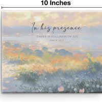 Bible Verse Canvas Wall Art Christian in His Presence There Is Fullness of Joy Psalm 16:11 Scripture Print Picture Poster Artwork Framed for Home Living Room Bedroom Decor 8x10 Inches - Image 2