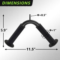 Tricep Press Down Bar, V Bar Cable Attachment, Steel with Non-Slip Rubber Grip (Black) - Image 3