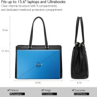 LOVEVOOK Laptop Tote Bag for Women 15.6 Inch Waterproof Leather Computer Bags Business Office Work Briefcase Black - Image 4