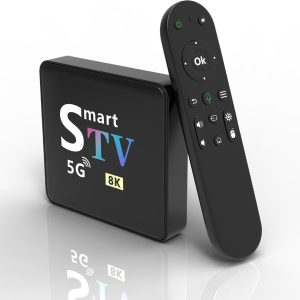 Streaming Media Player Converts Regular TV to Smart TV 4K Resolution Chromecast Built-in Android 14.0 OS Quad-Core Processor WIFI6 Bluetooth Bluetooth Voice Remote 2GB+8GB Memory (M9-8K)
