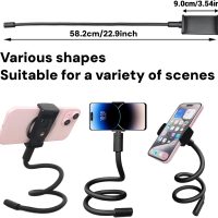 YKI Flexible Phone Holder for Stroller, Treadmill, Wheelchair, Desk & More, Flexible Phone Stand for iPhones/Smartphones up to 3.5” Wide, 20” Long Arm Gooseneck Portable Phone Mount - Image 6
