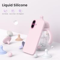 ORNARTO Compatible with iPhone 16 Case 6.1", Slim Liquid Silicone 3 Layers Full Covered Soft Gel Rubber Shockproof Phone Case, Protective Cover with Anti-Scratch Microfiber Lining-Chalk Pink - Image 3