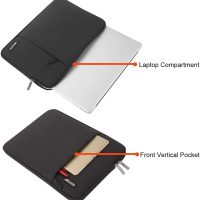 MOSISO Laptop Case 13.3 inch, 13-13.3 inch Laptop Sleeve Compatible with MacBook Air/Pro 13 / Pro 14, HP Dell ASUS Lenovo Notebook, Polyester Vertical Computer Sleeve Bag with Pocket, Black - Image 4