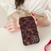 Cute Phone Case for iPhone 15 Case Amber Leopard Full Camera Protective Slim Shockproof Aesthetic-Brown Amber - Image 5